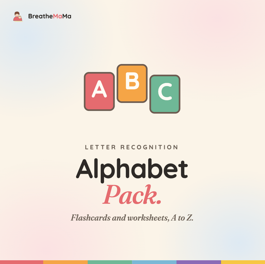 Alphabet Flashcards Printable | ABC Worksheets for Toddlers Preschool | Letter Recognition Activity | Instant Download